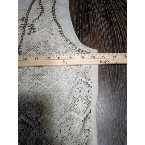 Sharon Young Vest Size 0 Open Long Crochet Tan Earth Tone - Picture 5 of 6